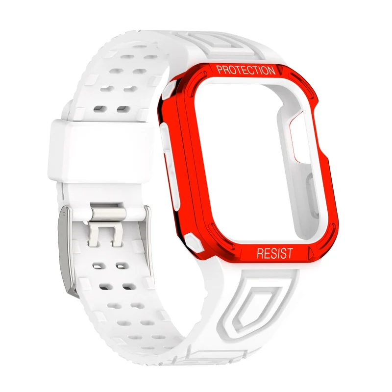 Apple Watch Series 7 45mm Plastik armband mit Lederhülle