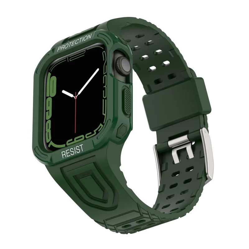 Apple Watch Series 7 45mm Plastik armband mit Lederhülle