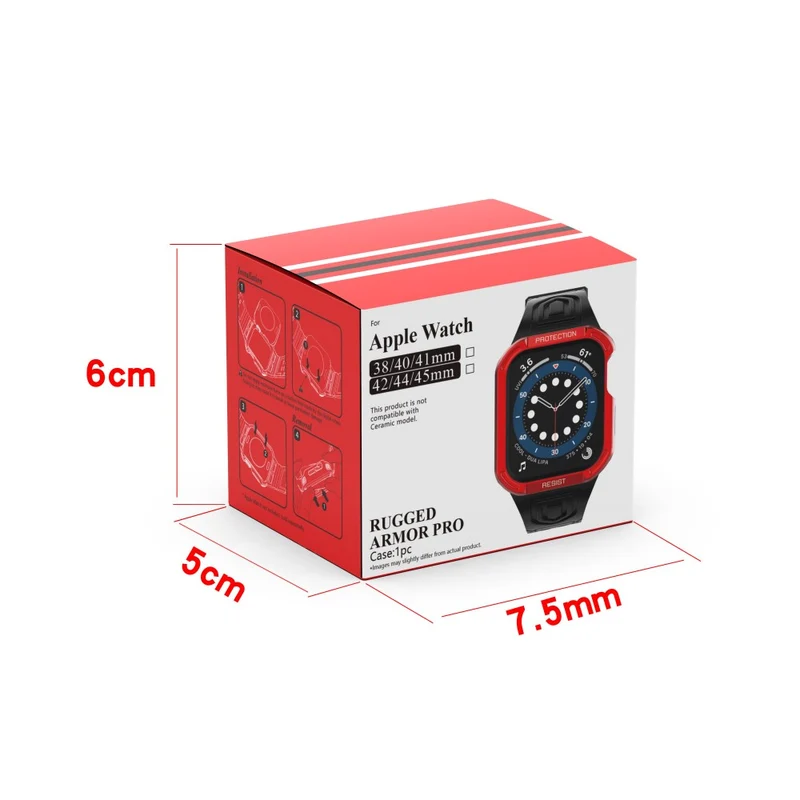 Apple Watch Series 7 45mm Plastik armband mit Lederhülle