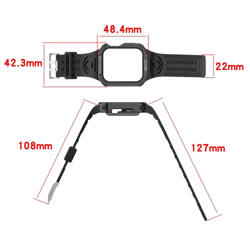 Apple Watch Series 7 45mm Plastik armband mit Lederhülle