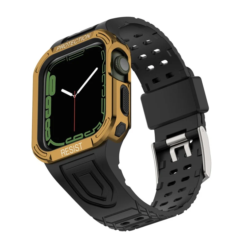 Apple Watch Series 7 45mm Plastik armband mit Lederhülle
