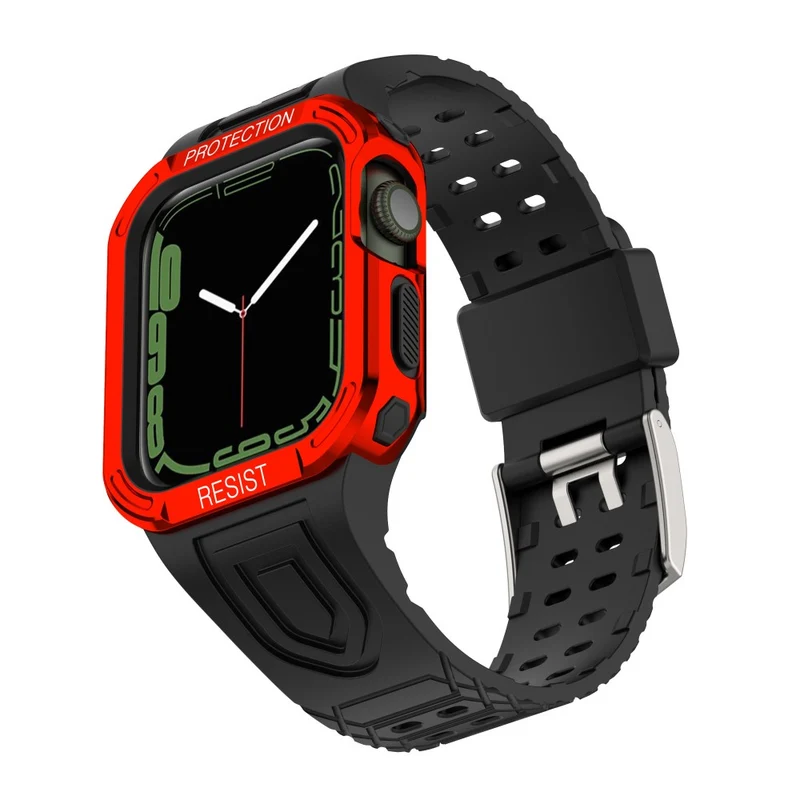Apple Watch Series 7 45mm Plastik armband mit Lederhülle