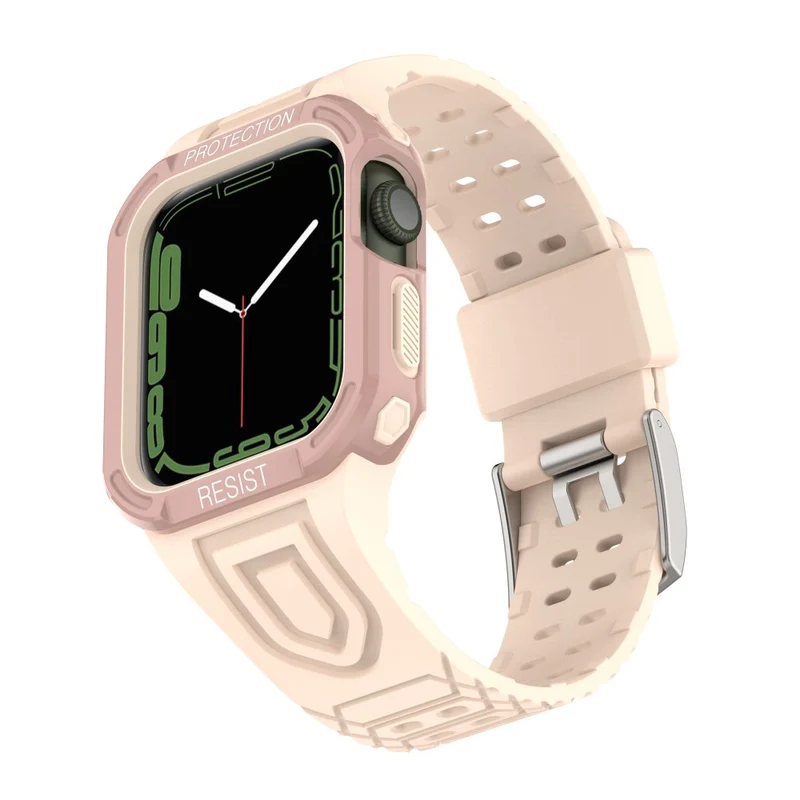 Apple Watch Series 7 45mm Plastik armband mit Lederhülle