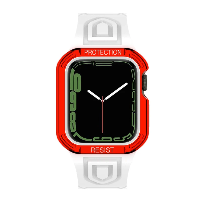 Apple Watch Series 7 45mm Plastik armband mit Lederhülle
