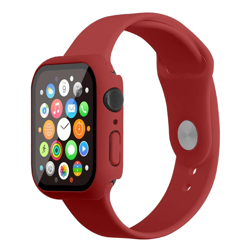 Apple Watch Series 7 45mm Silikon / TPU armband mit Hülle und Gehärtetes Glas