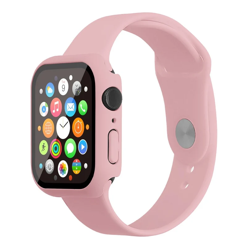 Apple Watch Series 7 45mm Silikon / TPU armband mit Hülle und Gehärtetes Glas