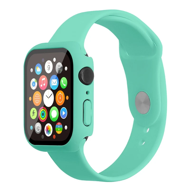 Apple Watch Series 7 45mm Silikon / TPU armband mit Hülle und Gehärtetes Glas
