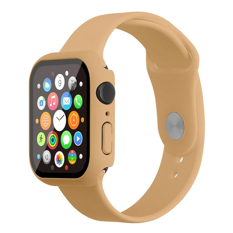 Apple Watch Series 7 45mm Silikon / TPU armband mit Hülle und Gehärtetes Glas