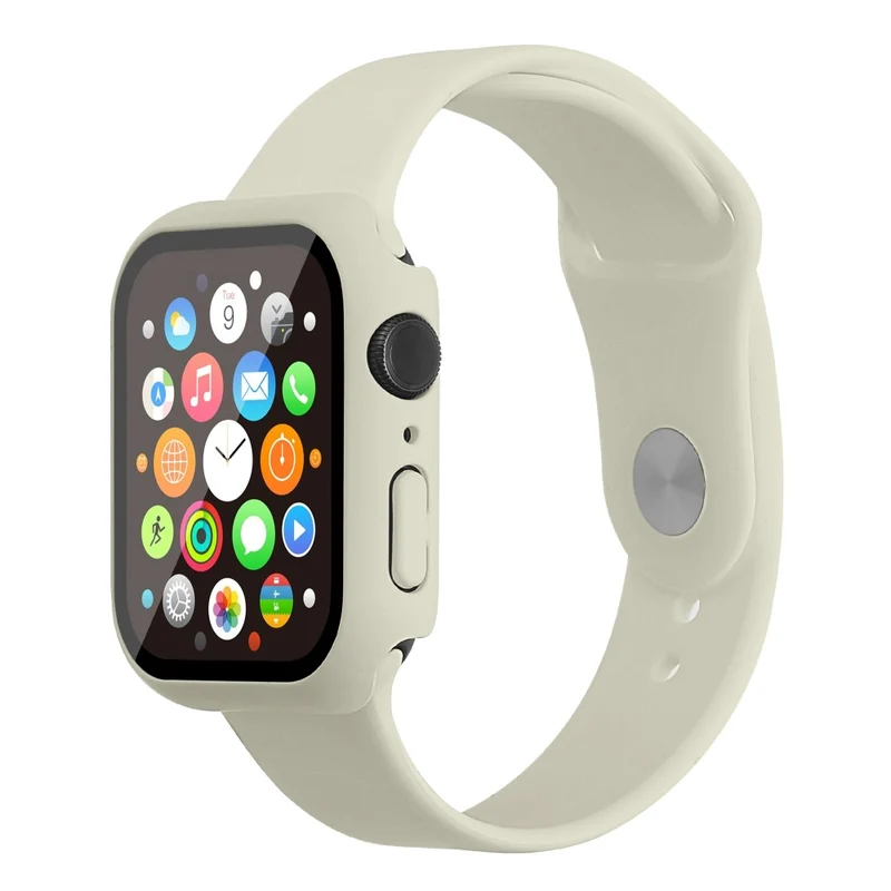 Apple Watch Series 7 45mm Silikon / TPU armband mit Hülle und Gehärtetes Glas