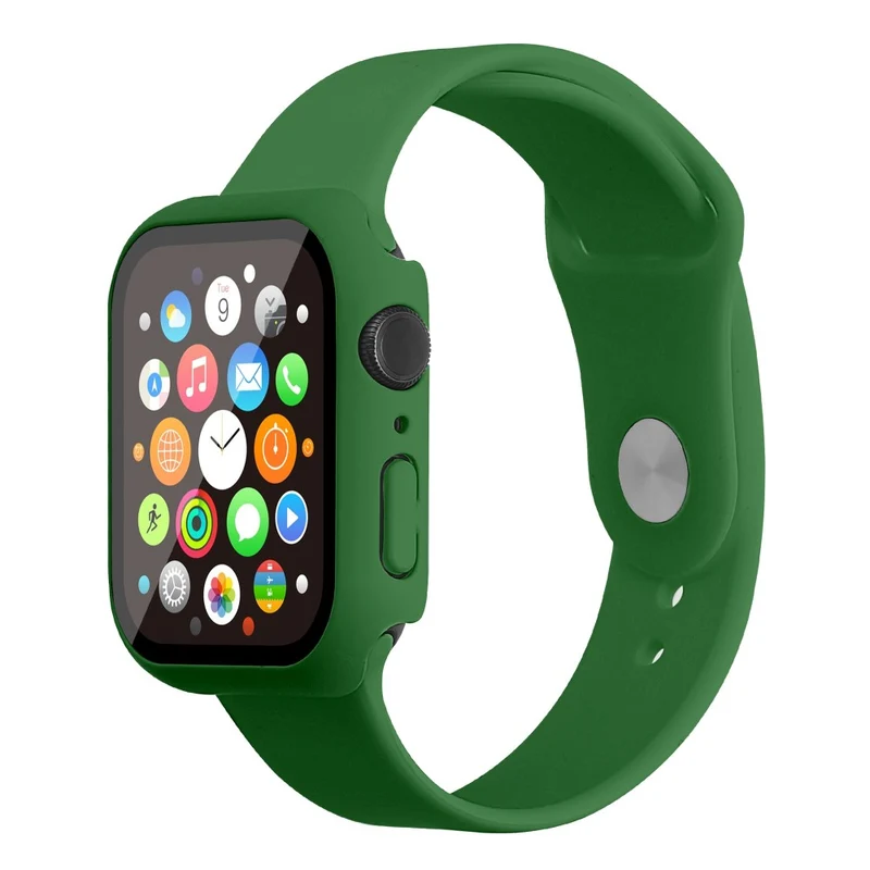 Apple Watch Series 7 45mm Silikon / TPU armband mit Hülle und Gehärtetes Glas