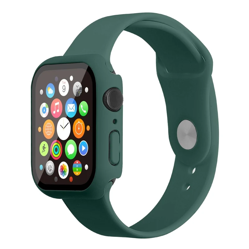 Apple Watch Series 7 45mm Silikon / TPU armband mit Hülle und Gehärtetes Glas