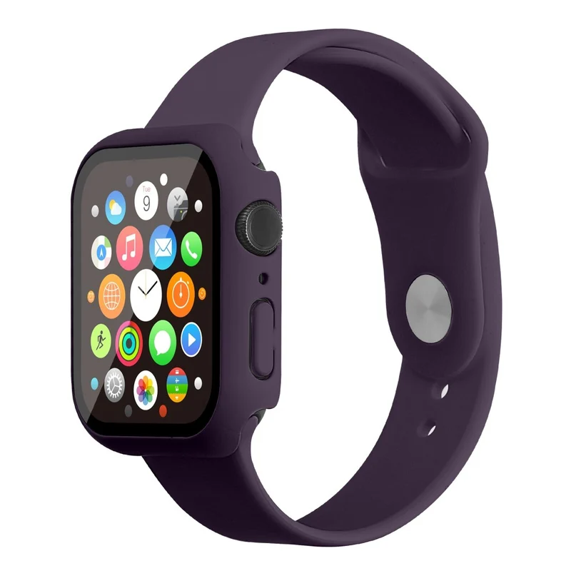 Apple Watch Series 7 45mm Silikon / TPU armband mit Hülle und Gehärtetes Glas