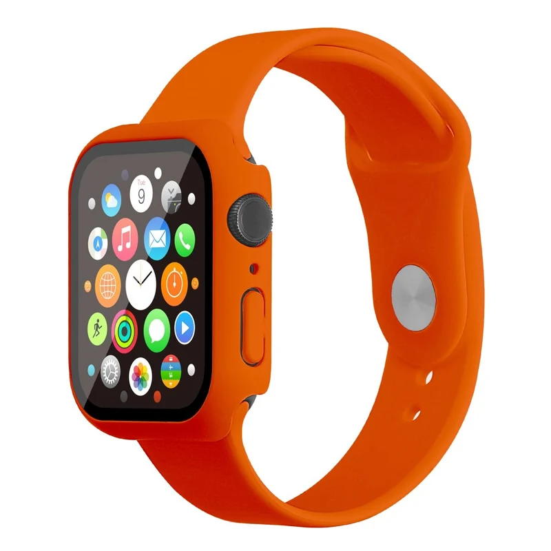 Apple Watch Series 7 45mm Silikon / TPU armband mit Hülle und Gehärtetes Glas