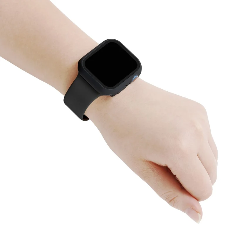 Apple Watch Series 7 45mm Silikon / TPU armband mit Hülle und Gehärtetes Glas