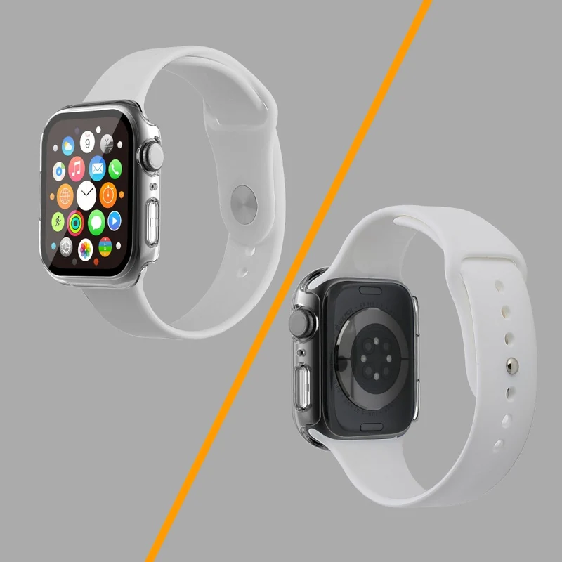 Apple Watch Series 7 45mm Silikon / TPU armband mit Hülle und Gehärtetes Glas