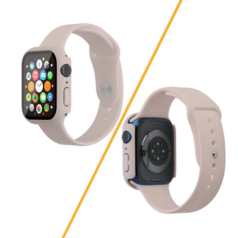 Apple Watch Series 7 45mm Silikon / TPU armband mit Hülle und Gehärtetes Glas