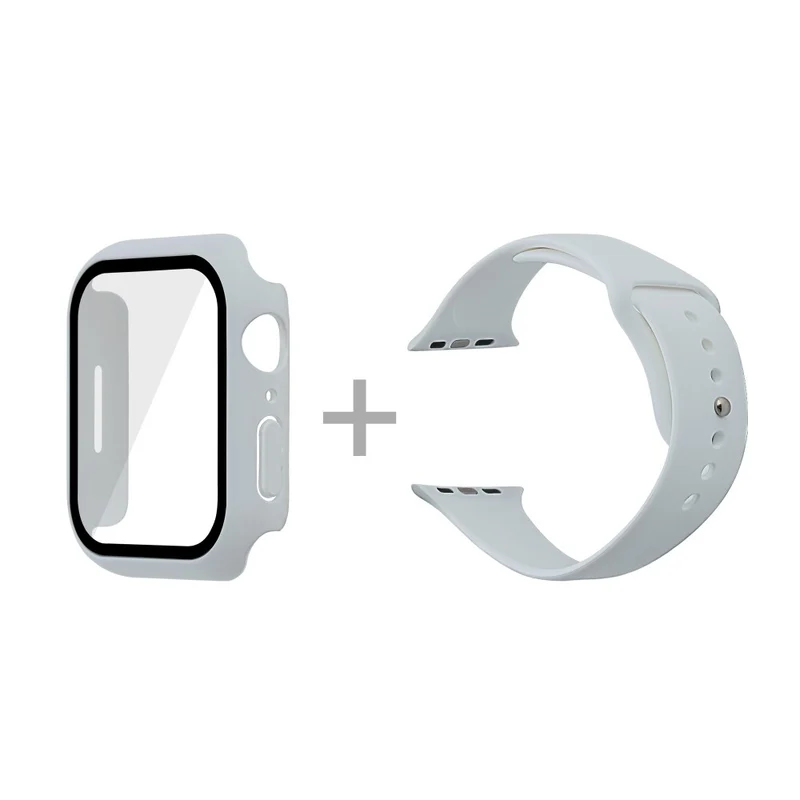 Apple Watch Series 7 45mm Silikon / TPU armband mit Hülle und Gehärtetes Glas