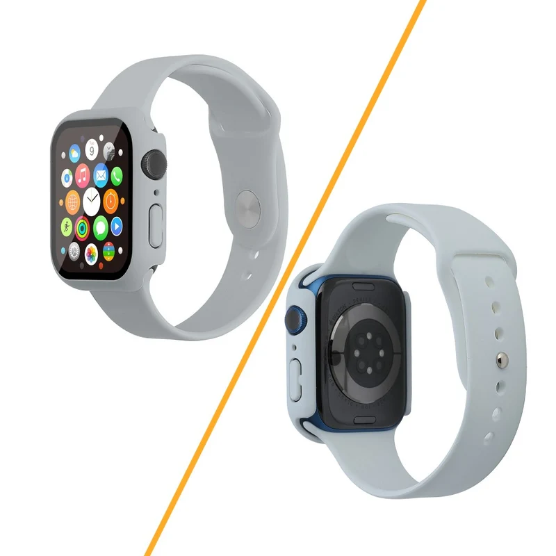 Apple Watch Series 7 45mm Silikon / TPU armband mit Hülle und Gehärtetes Glas