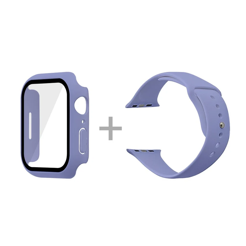 Apple Watch Series 7 45mm Silikon / TPU armband mit Hülle und Gehärtetes Glas