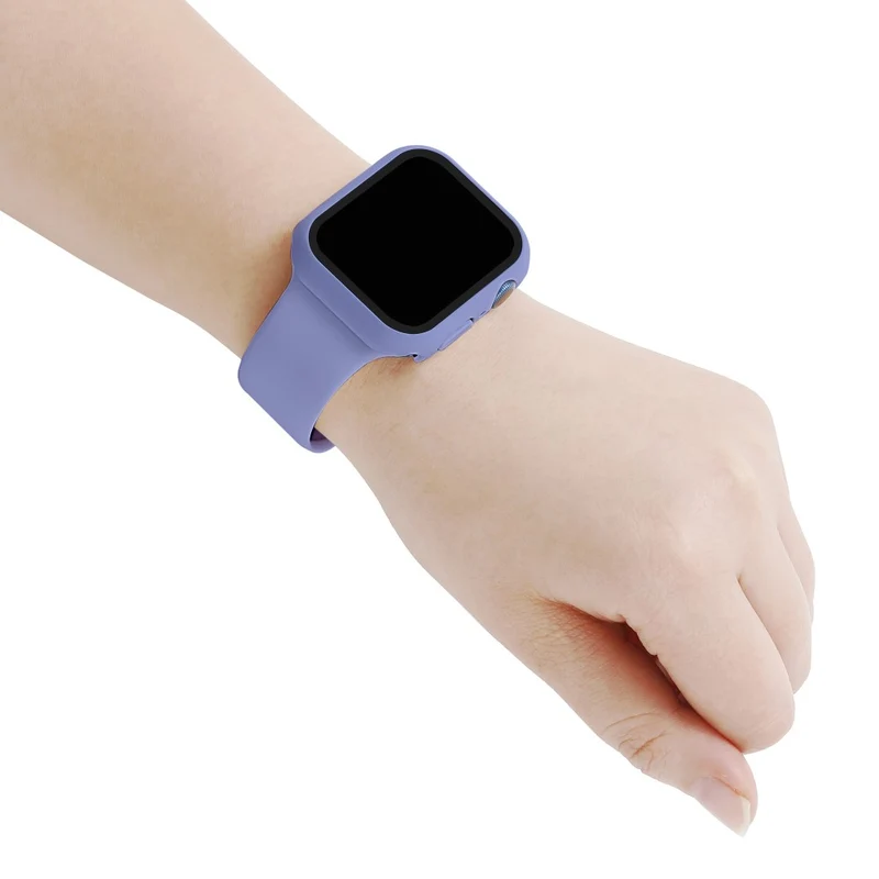 Apple Watch Series 7 45mm Silikon / TPU armband mit Hülle und Gehärtetes Glas