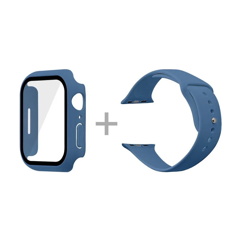 Apple Watch Series 7 45mm Silikon / TPU armband mit Hülle und Gehärtetes Glas