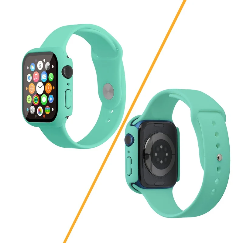 Apple Watch Series 7 45mm Silikon / TPU armband mit Hülle und Gehärtetes Glas