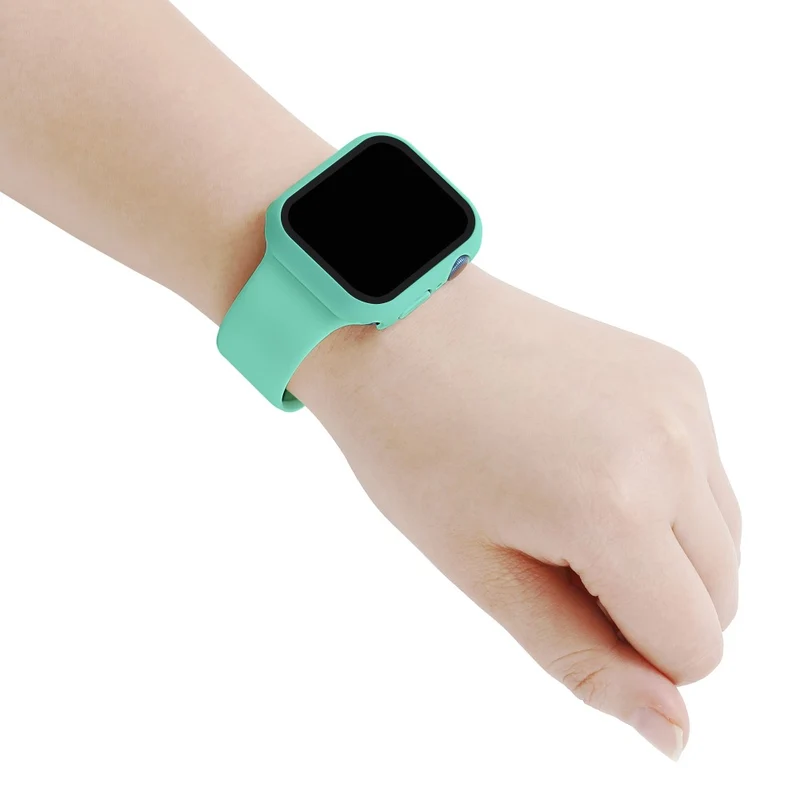 Apple Watch Series 7 45mm Silikon / TPU armband mit Hülle und Gehärtetes Glas