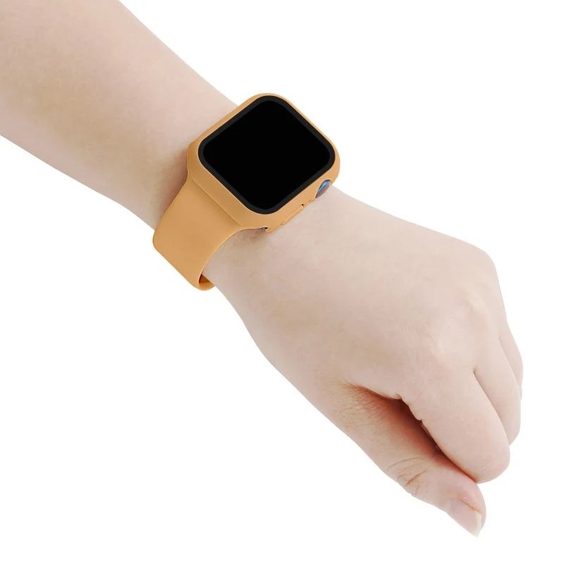 Apple Watch Series 7 45mm Silikon / TPU armband mit Hülle und Gehärtetes Glas