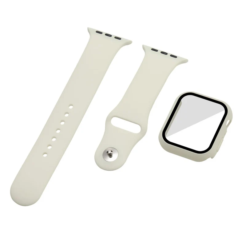 Apple Watch Series 7 45mm Silikon / TPU armband mit Hülle und Gehärtetes Glas