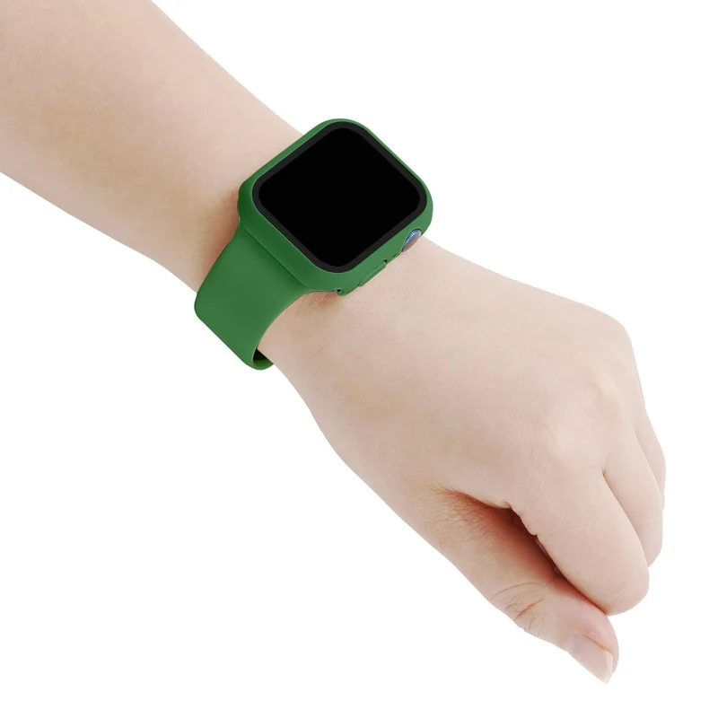 Apple Watch Series 7 45mm Silikon / TPU armband mit Hülle und Gehärtetes Glas