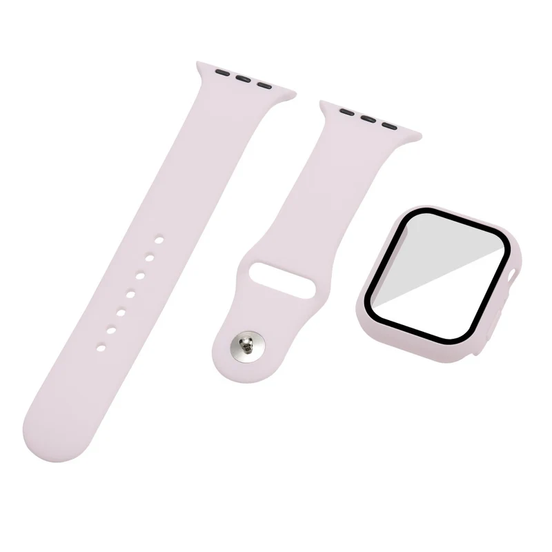 Apple Watch Series 7 45mm Silikon / TPU armband mit Hülle und Gehärtetes Glas