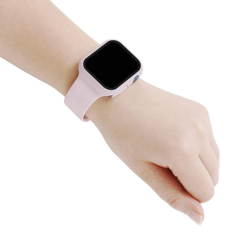 Apple Watch Series 7 45mm Silikon / TPU armband mit Hülle und Gehärtetes Glas