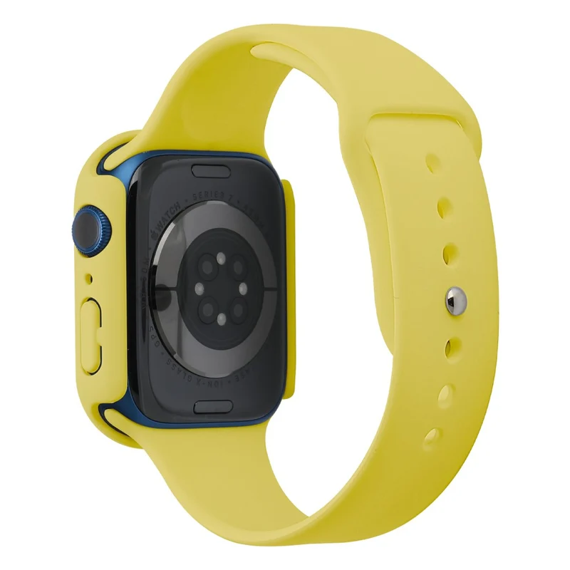 Apple Watch Series 7 45mm Silikon / TPU armband mit Hülle und Gehärtetes Glas