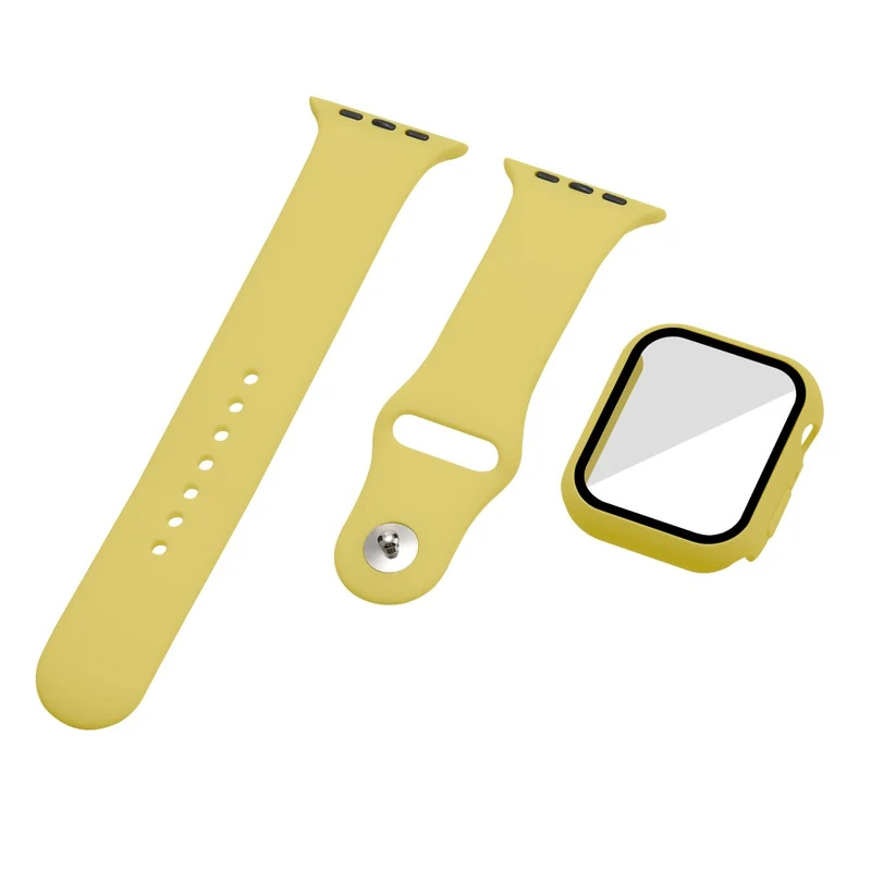 Apple Watch Series 7 45mm Silikon / TPU armband mit Hülle und Gehärtetes Glas