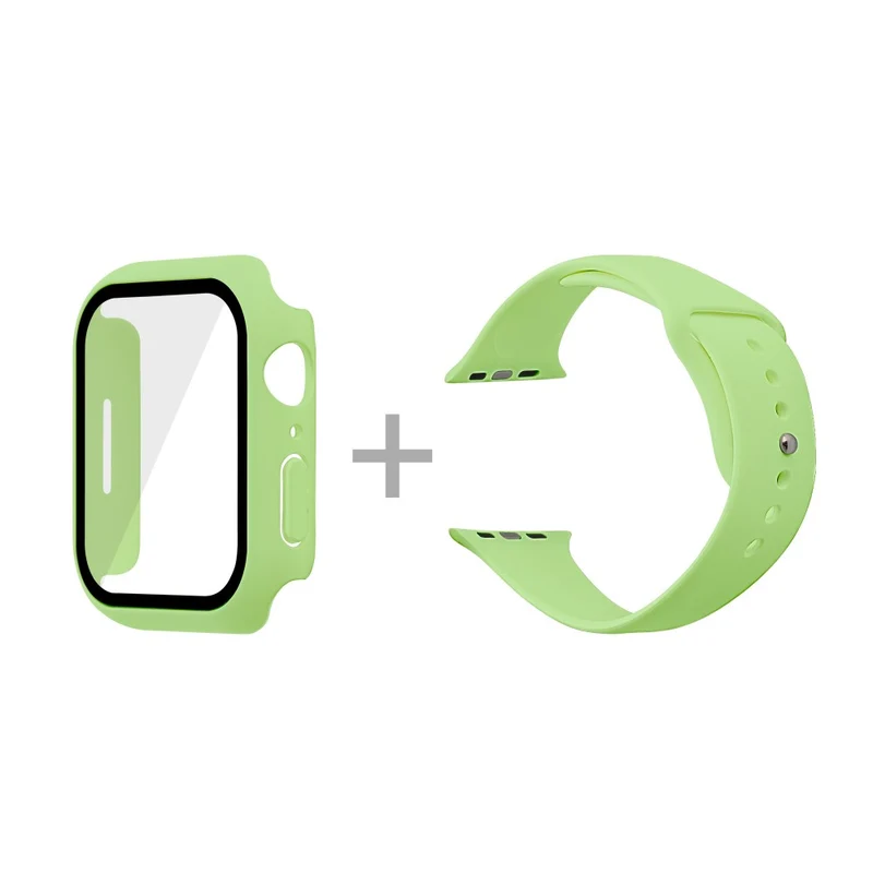 Apple Watch Series 7 45mm Silikon / TPU armband mit Hülle und Gehärtetes Glas