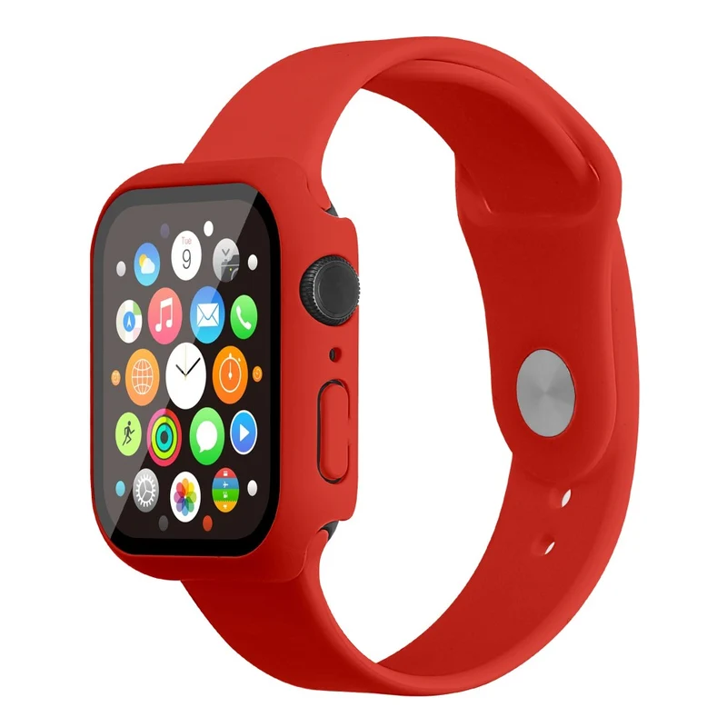 Apple Watch Series 7 45mm Silikon / TPU armband mit Hülle und Gehärtetes Glas