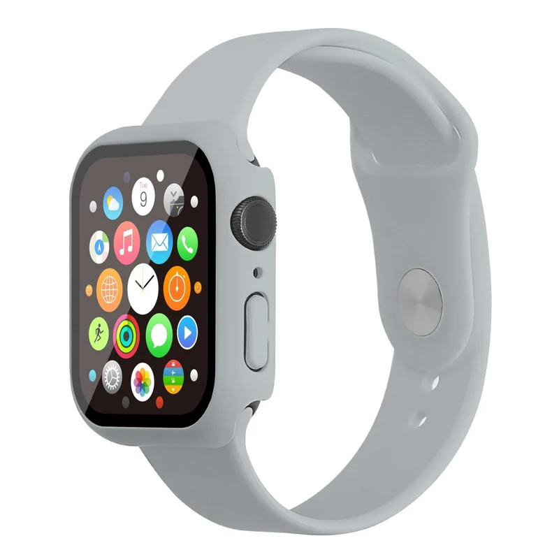Apple Watch Series 7 45mm Silikon / TPU armband mit Hülle und Gehärtetes Glas