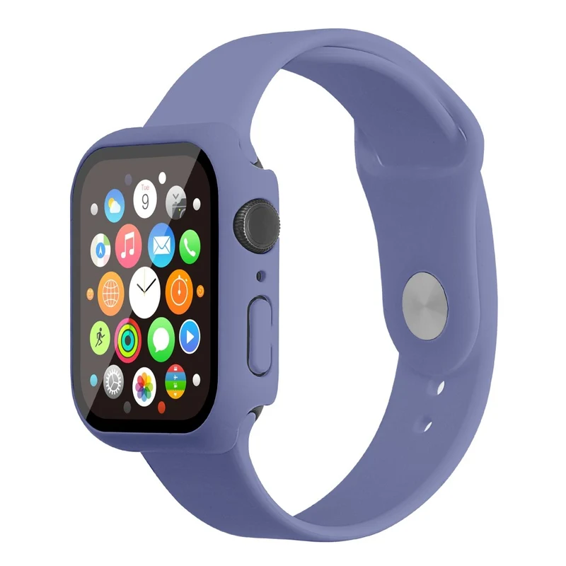 Apple Watch Series 7 45mm Silikon / TPU armband mit Hülle und Gehärtetes Glas