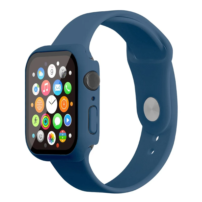 Apple Watch Series 7 45mm Silikon / TPU armband mit Hülle und Gehärtetes Glas