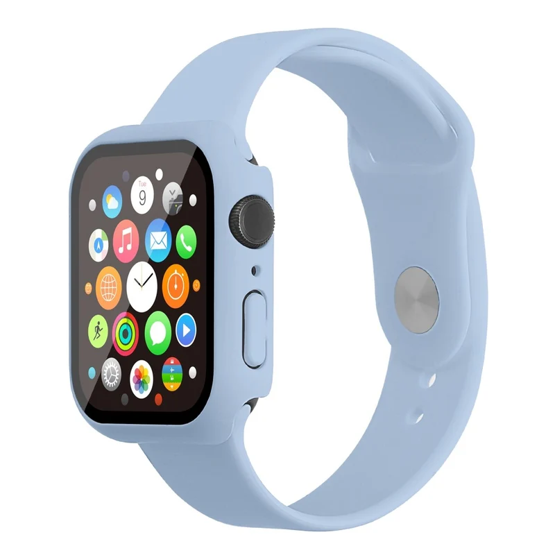 Apple Watch Series 7 45mm Silikon / TPU armband mit Hülle und Gehärtetes Glas