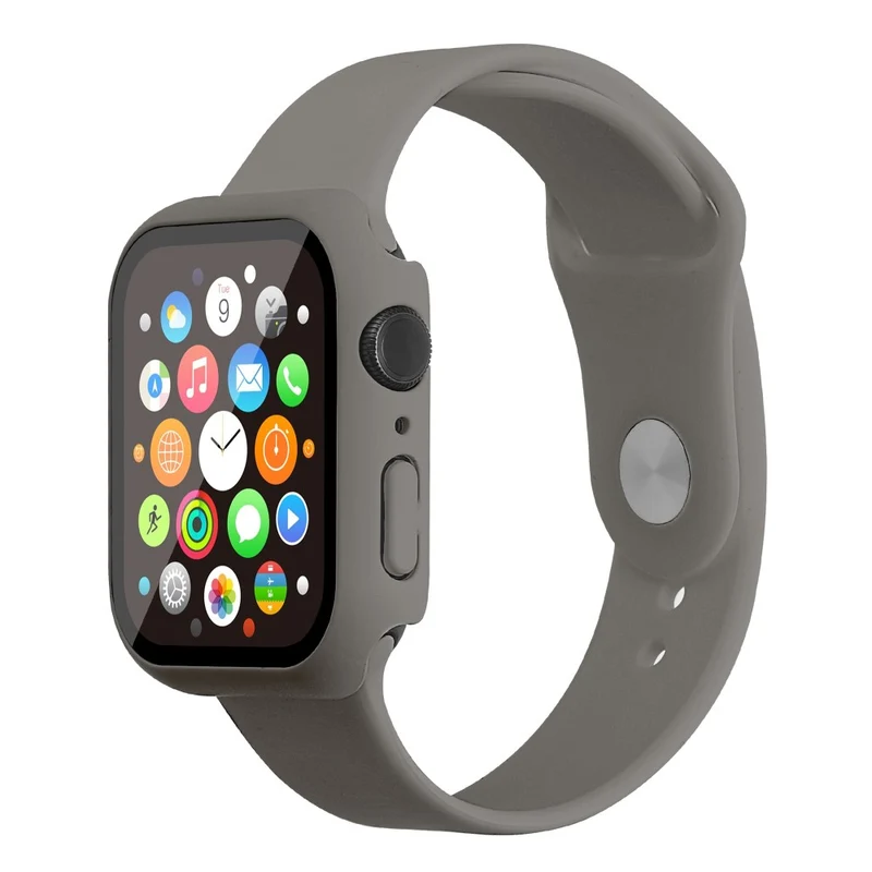 Apple Watch Series 7 45mm Silikon / TPU armband mit Hülle und Gehärtetes Glas