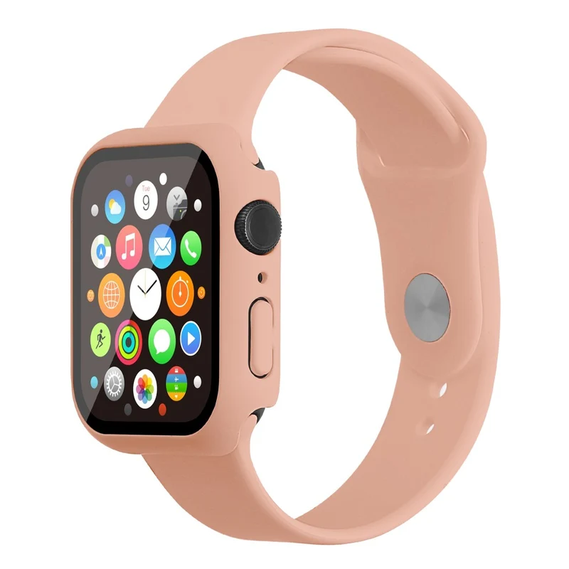 Apple Watch Series 7 45mm Silikon / TPU armband mit Hülle und Gehärtetes Glas