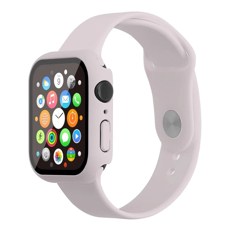 Apple Watch Series 7 45mm Silikon / TPU armband mit Hülle und Gehärtetes Glas