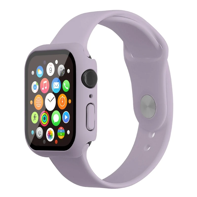 Apple Watch Series 7 45mm Silikon / TPU armband mit Hülle und Gehärtetes Glas
