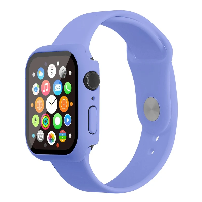 Apple Watch Series 7 45mm Silikon / TPU armband mit Hülle und Gehärtetes Glas