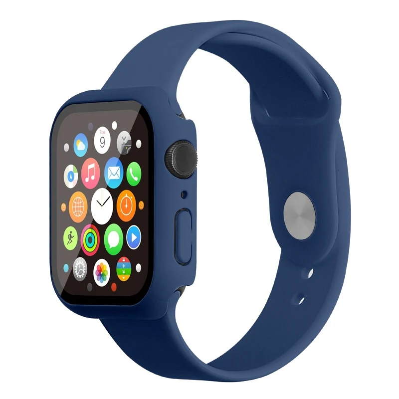 Apple Watch Series 7 45mm Silikon / TPU armband mit Hülle und Gehärtetes Glas