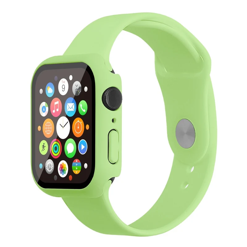Apple Watch Series 7 45mm Silikon / TPU armband mit Hülle und Gehärtetes Glas
