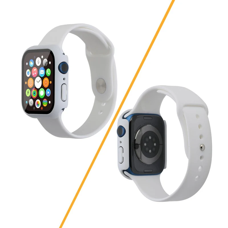 Apple Watch Series 7 45mm Silikon / TPU armband mit Hülle und Gehärtetes Glas