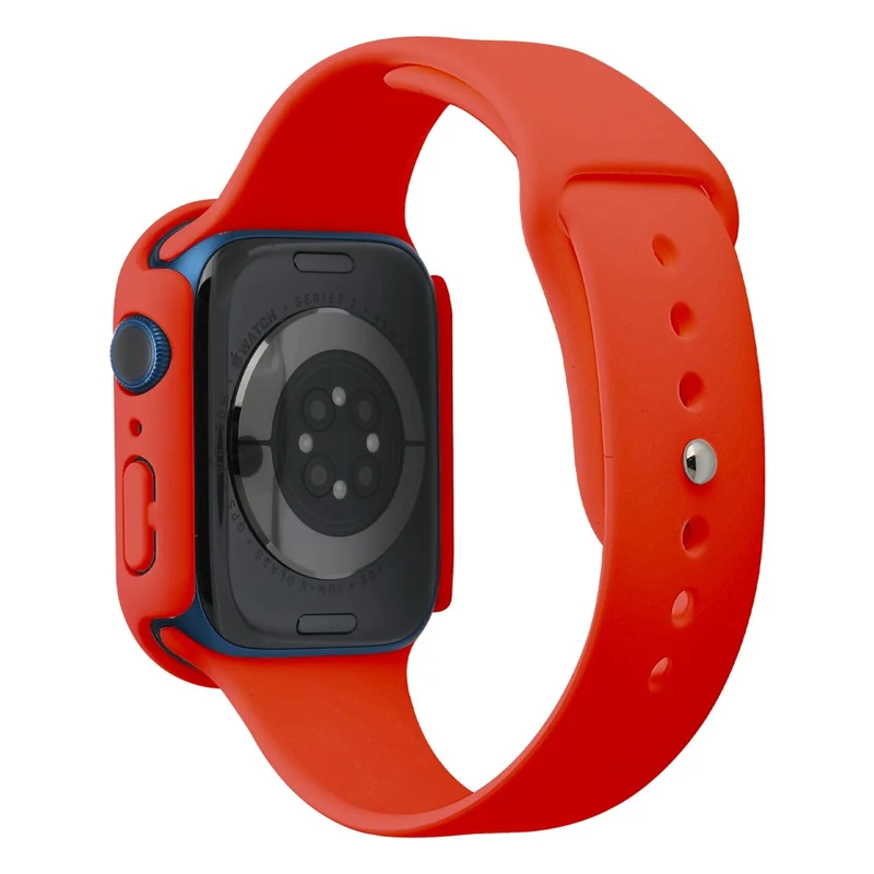 Apple Watch Series 7 45mm Silikon / TPU armband mit Hülle und Gehärtetes Glas