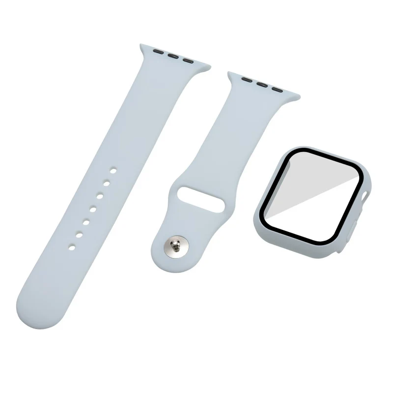 Apple Watch Series 7 45mm Silikon / TPU armband mit Hülle und Gehärtetes Glas